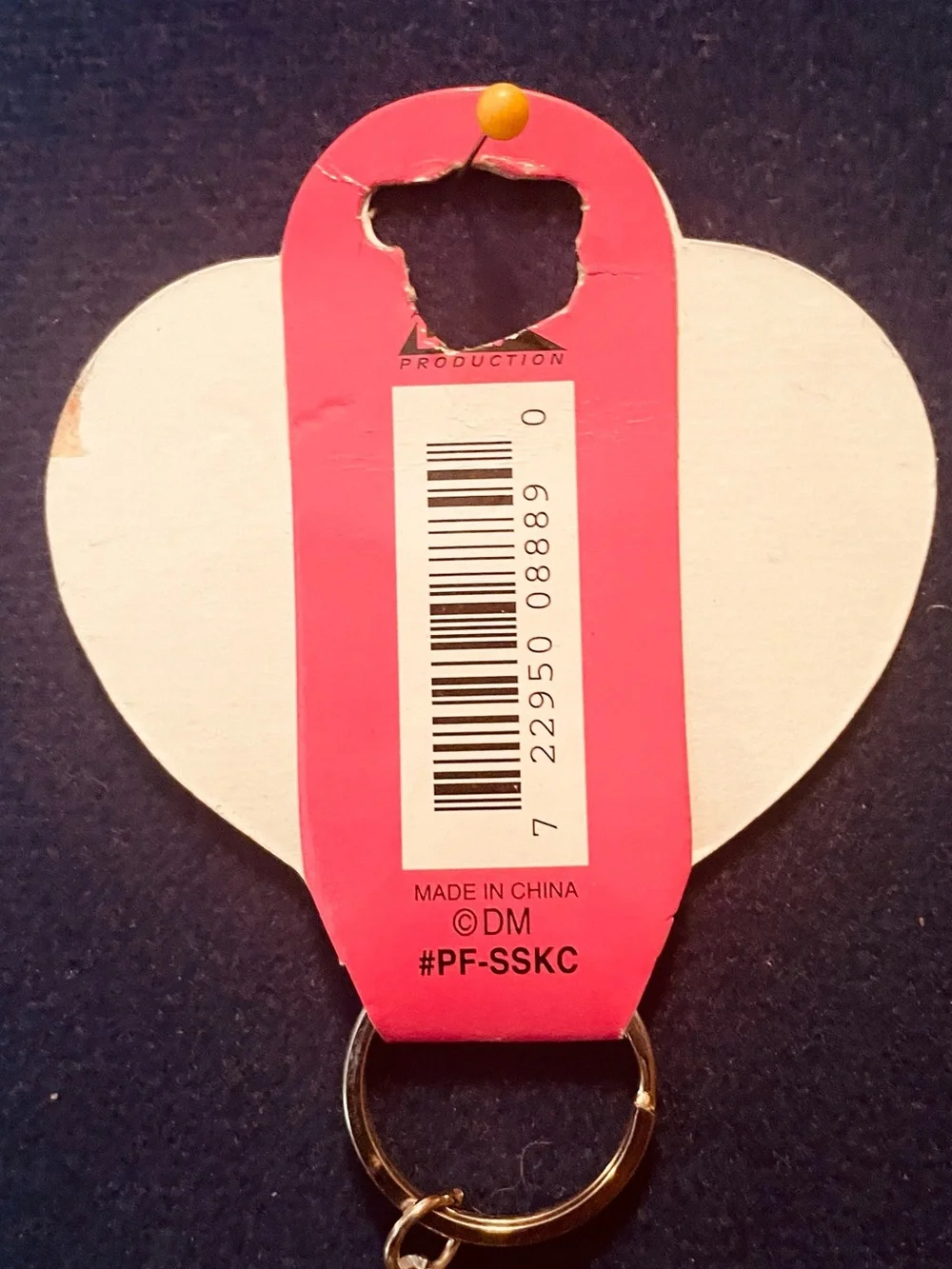 Pewter Hugs & Kisses Heart Photo Frame Keyring Gold Accent